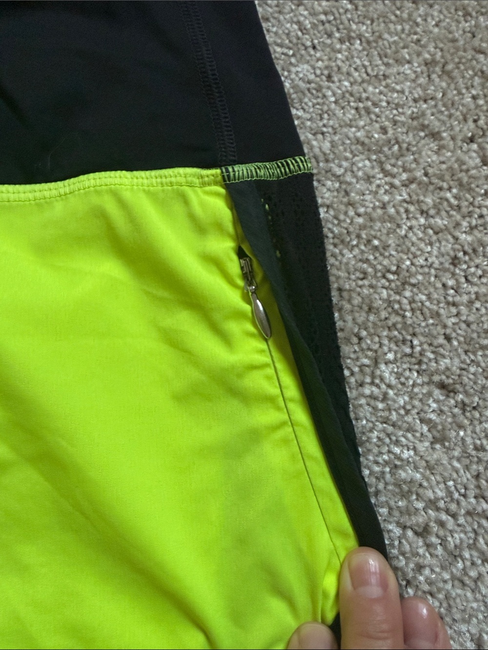 Lululemon Neon Yellow and Black Women's Athletic Shorts size 6 - Picture 2 of 5